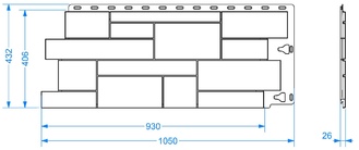 Чертеж фасадной панели Slate